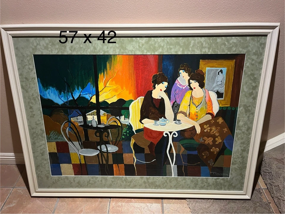 Obra de arte serigráfica Tarkay firmada numerada 5/50 enmarcada grande 6’ X 4’ Foto 2 de 4