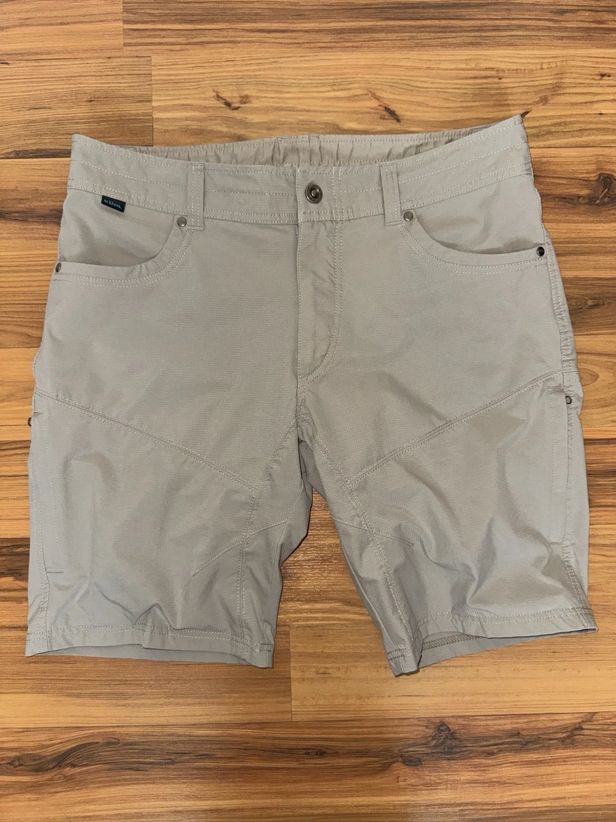 KÜHL Silencr Kargo Shorts Mens 34 Gray Ripstop Hiking Trail Gorpcore