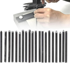 Metal Stamping Kit, Metal Stamps, 0.2 in Shank Diameter Jewelry Anvil Chisel Pun