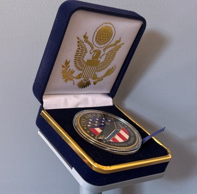 U.S. Navy USS America CV-66 Challenge Coin in Velvet Case