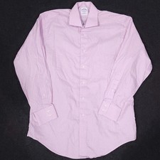 Brooks Brothers Button Down Shirt Men 16-33 Pink Striped Long Sleeve Made In USA