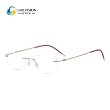 Ultralight β-Titanium Rimless Eyeglass Frames Optical Eyewear for Men RX Able