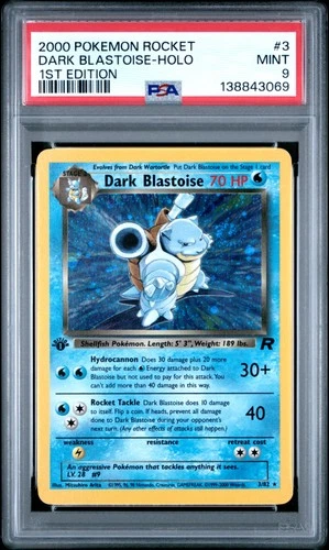 2000 POKEMON ROCKET 1ST EDITION #3 DARK BLASTOISE-HOLO PSA 9