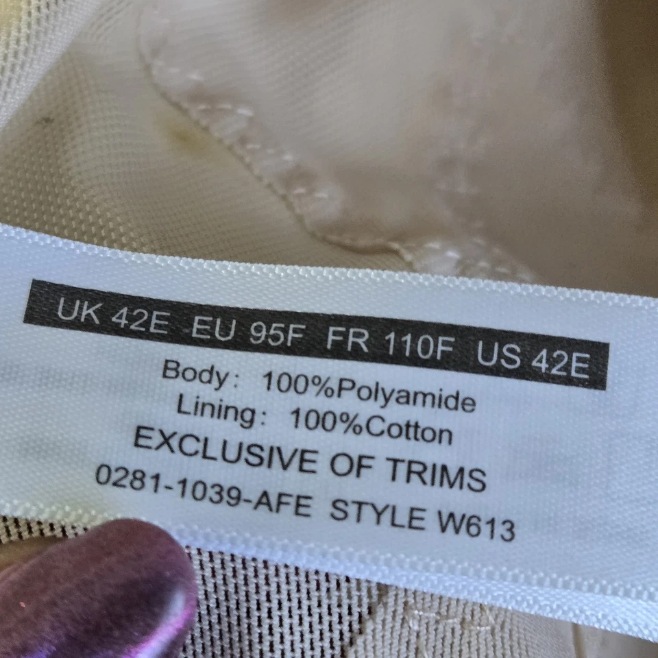 Sujetador Mujer Delimira 42E Beige Floral Soporte Postura Camiseta Inalámbrica LEER Foto 3 de 4