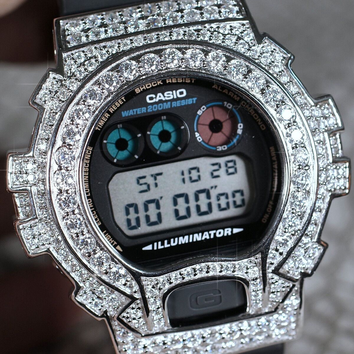 8.30 Carat VVS1 Moissanite Genuine Casio G Shock Iced Out 8.30 Carat VVS1 Moissanite Genuine Casio G Shock Iced Out