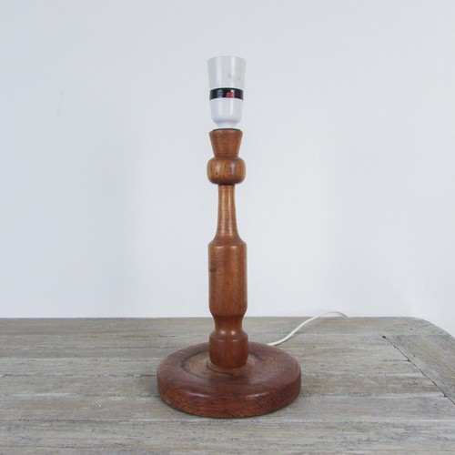 Vintage Teak Wooden Table Lamp Base Mid-Century Modern c1960s MCM Modernist - Imagen 8 de 10