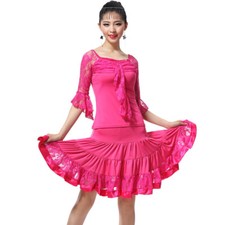 NEW Latin salsa tango rumba Cha cha Ballroom Dance Dress Top Skirt N011