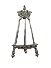Ornate Victorian Style Silverplate Display Picture Book Plate Easel Stand INDIA