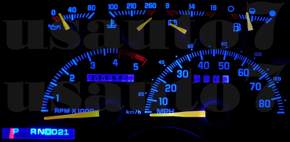 Dash Cluster Gauge BLUE LED LIGHTS KIT Fits 90-94 Chevy GMC Suburban non digital - Imagem 3 de 4