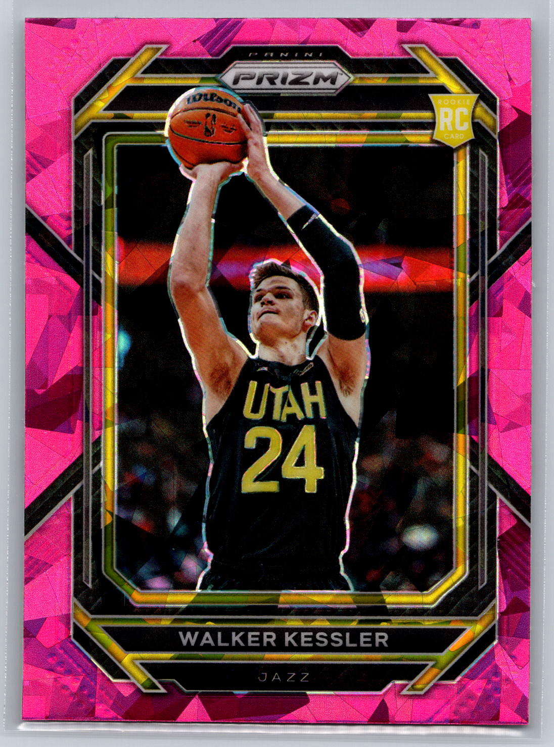 Walker Kessler 2022-23 Panini Prizm Cracked Pink Ice Prizm Rookie Card RC #234