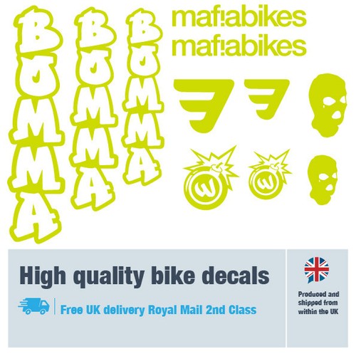 Mafia Bomma bike labels / decals / stickers, 5+ years external quality (27pack) - Picture 10 of 16