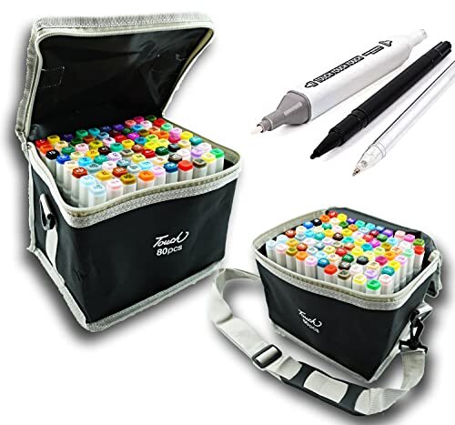 80+3 Colors Artist Alcohol Markers Dual Tip Art Markers Twin Sketch Markers P...