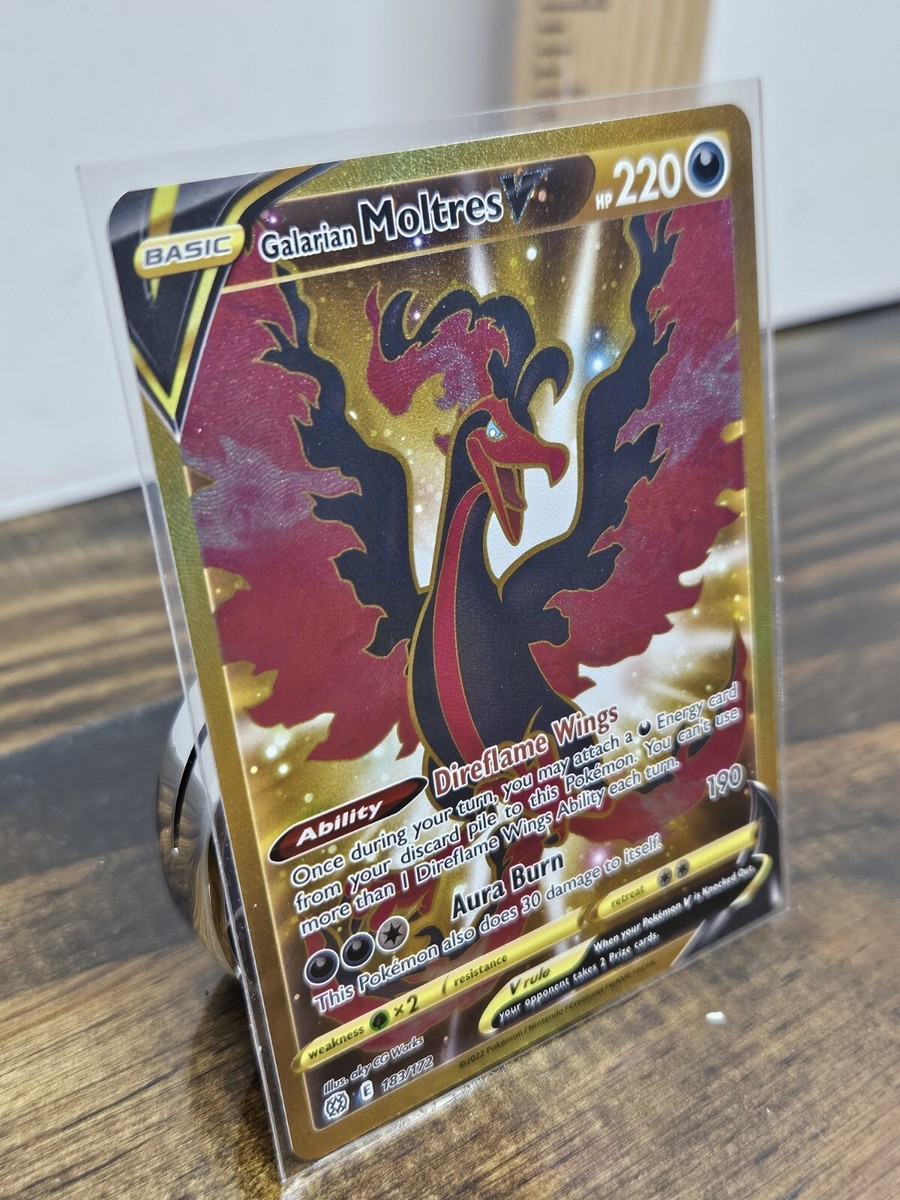 Galarian Moltres V 183/172 Gold Secret Rare Brilliant Stars