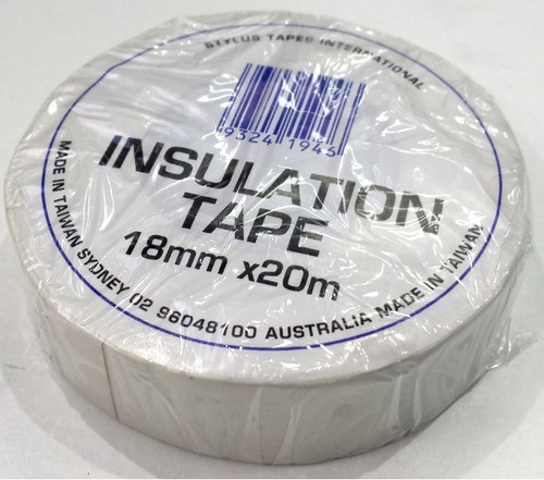 5 X ELECTRICAL PVC INSULATION TAPE - WHITE COLOUR - 18MM WIDE X 20M ROLL - Picture 1 of 1