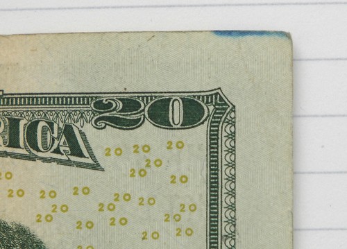 2013 Circulated $20 Dollar Bill - Rare 2 Color Both Sides Edge Printing Bleed - Picture 6 of 7