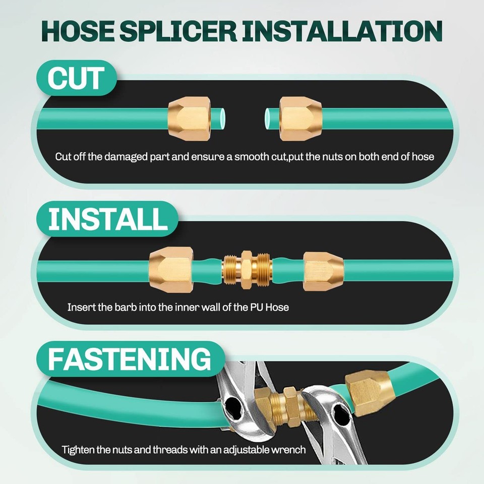Pronese 4 Pack Soild Brass HPT Air Reusable Hose Splicer Repair Kit,Air