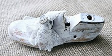 Antique Wood Childrens Shoe Form Last With Lace Primitive Home Decor