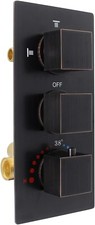 Oil Rubbed Bronze Thermostatic 3 Handle 3 Way Control Shower Mixing Valve Brass