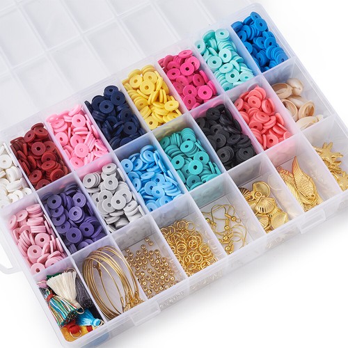 Jewelry Making Kit Polymer Clay Beads Shell Beads Tassel Pendants Crystal Thread - Picture 2 of 17
