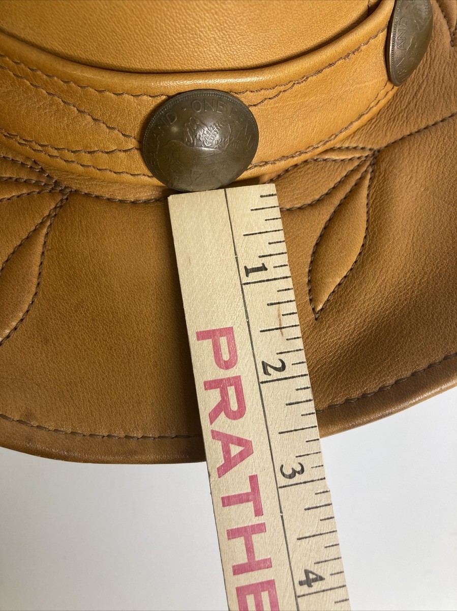 Nacca Dacca 60s Leather Handmade Cowboy Hat Tan Western  display picture 2