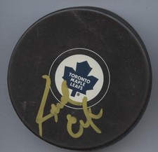 RANDY CARLYLE SIGNED TORONTO MAPLE LEAFS HOCKEY PUCK w/ COA