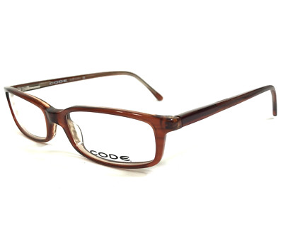 CODE Eyeglasses Frames 3001 7279 Clear Brown Rectangular Full Rim 51-16-140