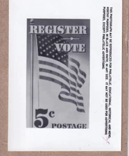 USPOD post office dept press publicity photo 5c Register & Vote stamp Scott 1249