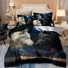 Wolf Animals Duvet Cover Bedding Set with Pillowcases Single Double King Sizes