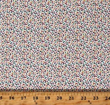 Cotton Sprinkles Baking Kitchen Dessert Food White Fabric Print by Yard D510.58