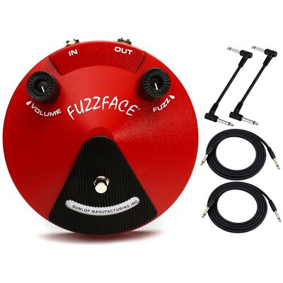 Dunlop JDF2 Fuzz Face Distortion Guitar Effects Pedal with Cables