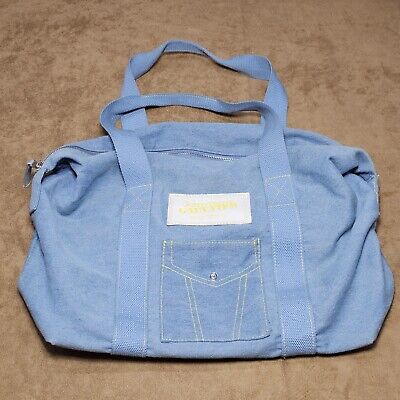 Jean Paul Gaultier bleu denim fourre-tout weekender sac de voyage sac à main créateur à prix réduit
