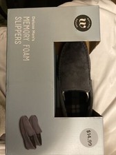 Slippers Mens Memory Foam Small Dark Grey - CVS Wayland Fair