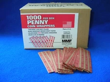 Lot 850 New Penny Coin Wrappers Flat Tubular Coin-Tainers MMF Industries 1 Cent