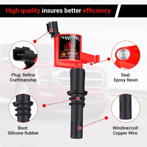 Super Performance Ignition Coil 8 Pack For Ford F150 Lincoln V8 5.4L 4.6L DG511 - Picture 2 of 20