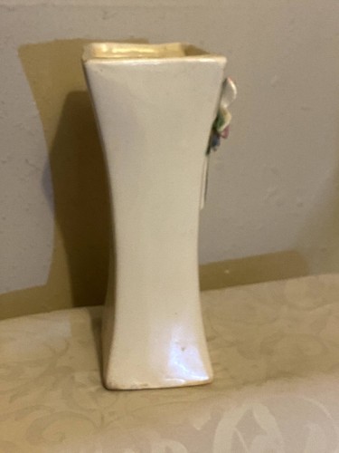 Vaso vintage McCOY ART ceramica 1946 fiori applicati color crema fiori tempo - Foto 5 di 8