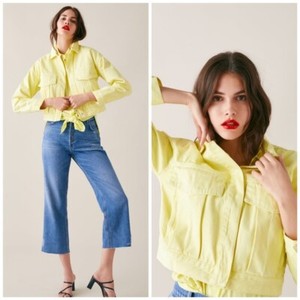 zara yellow denim jacket