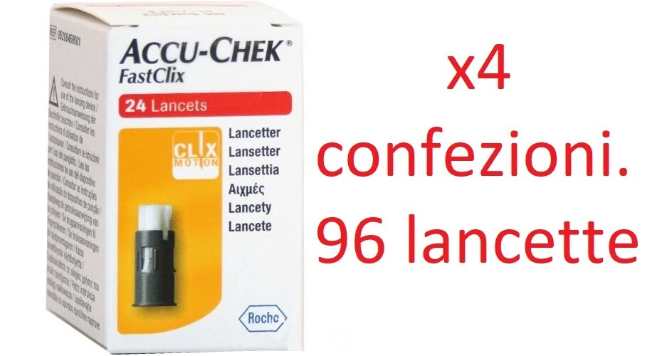 ROCHE DIAGNOSTIC ACCU CHEK FASTCLIX 96 LANCETTE PUNGIDITO ROCHE (OFFERTA 4 confezioni) scad 01/29
