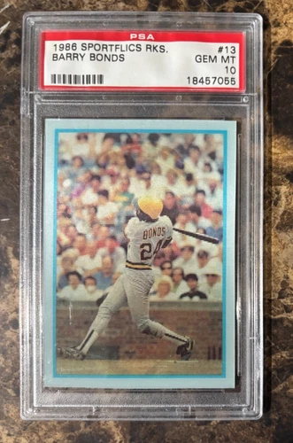 1986 SPORTFLICS ROOKIES BASEBALL #13 BARRY BONDS PSA GEM MINT 10