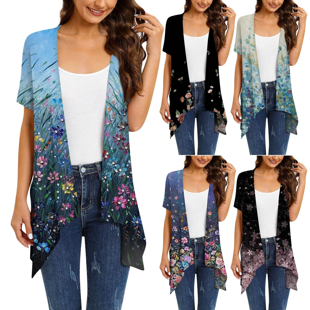 Short sleeve top cardigans for summer