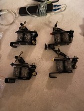 Lot of Tattoo Machines and Machine Parts Bundle With Power Supply And Foot Pedal