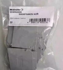 1 bag (20pcs) Weidmuller Terminal Block Accessories SAKAP/SAKDU 4/ZR 2038960000