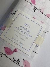 POTTERY BARN KIDS PENELOPE Bird Pink CRIB FITTED SHEET NEW