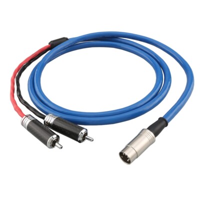Naim Versilbertes 5 DIN Stecker auf RCA Stecker Audio Phono Tonarm Kabel NEW