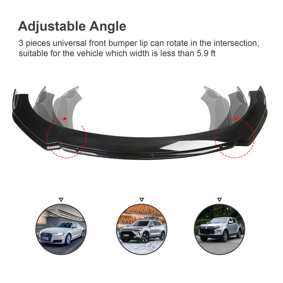 Front Bumper Lip Spoiler Splitter Side Skirt Rear Lip Body For Hyundai Sonata Foto 4 de 4