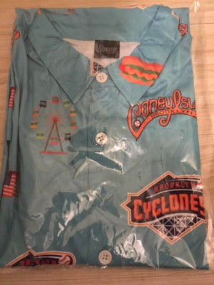 BROOKLYN CYCLONES CONEY ISLAND NATHANS FRANKS HOT DOG PARTY HAWAIIAN SHIRT XL