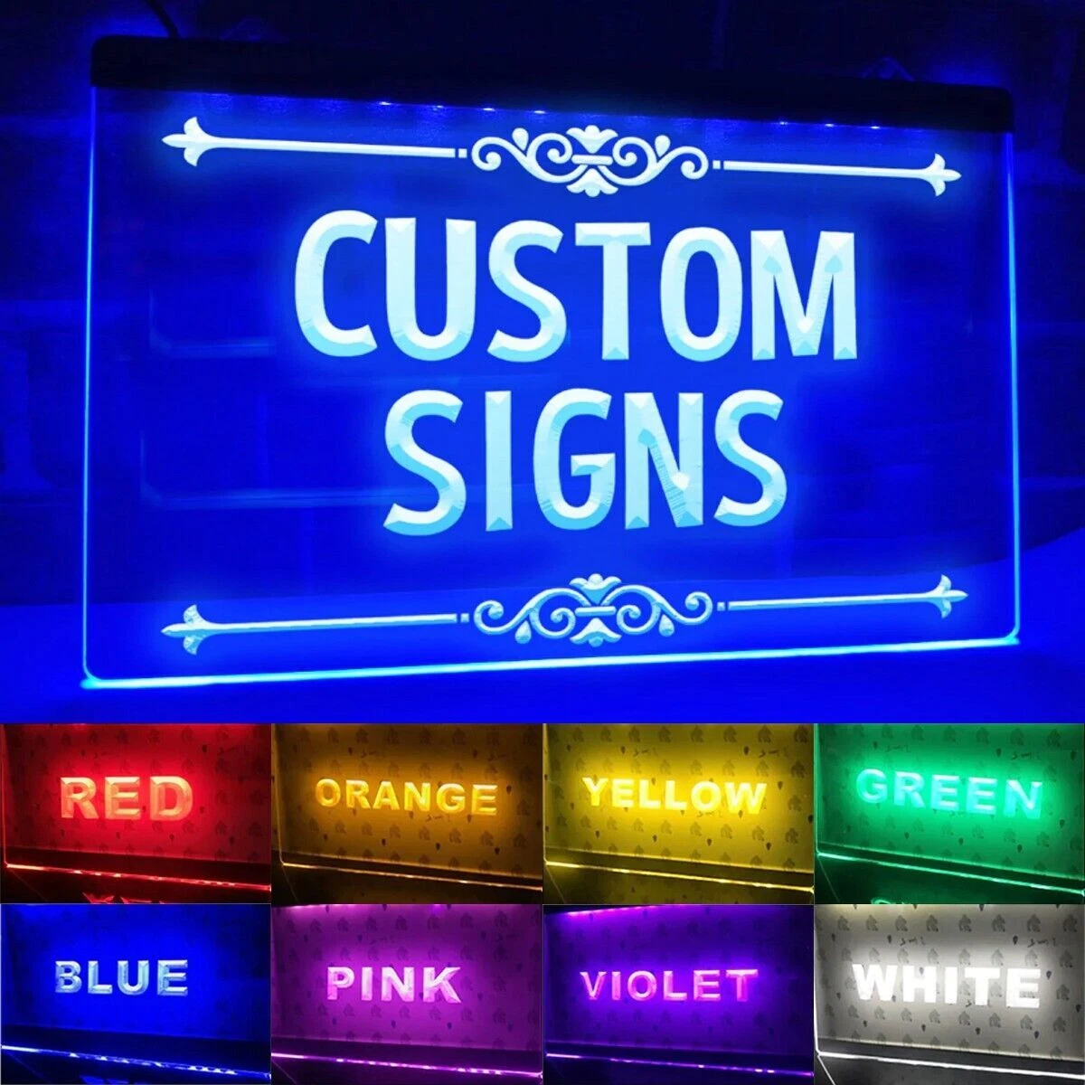 Custom Name LED Neon Sign Night Light Bar Home Bed Room Business Wall D cor Lamp