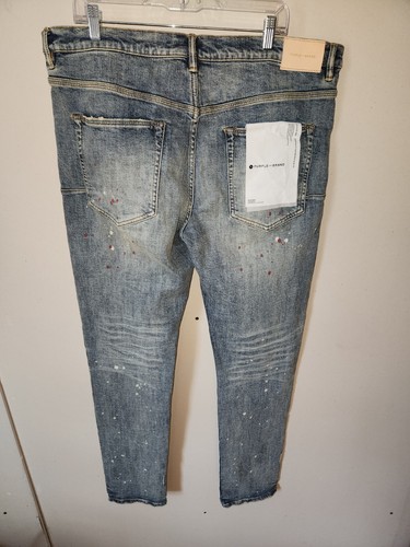 NWT Purple Brand P002 Paint Splatter Button Fly Denim Jeans - Men's 40W x 36L - Picture 7 of 9