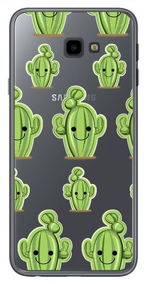 Hülle Gel Transparent für Samsung Galaxy J4+ Plus Design Kaktus Muster