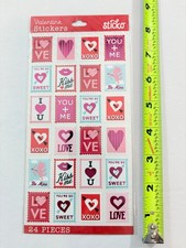 STICKO VALENTINE STICKERS / HEARTS ARROWS STAMPS/ 1 SHEET
