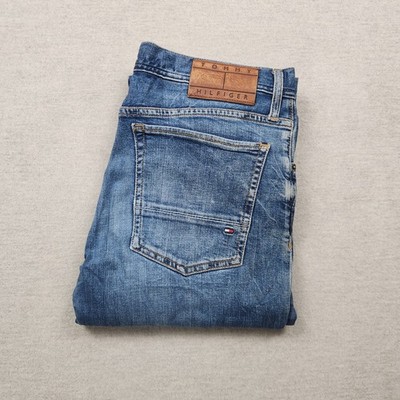 Tommy Hilfiger Mercer Herren Jeans Hose W32 L32 Denim Blau Straight Slim Stretch